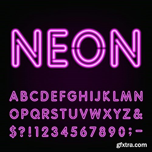 Neon Retro Lights - 15x EPS