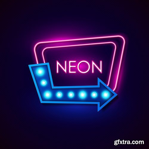 Neon Retro Lights - 15x EPS