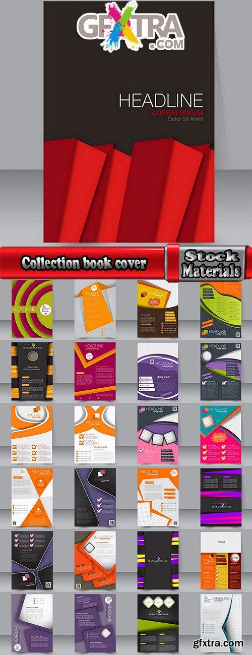 Collection book cover journal notebook flyer card business card banner vector image 26-25 EPS