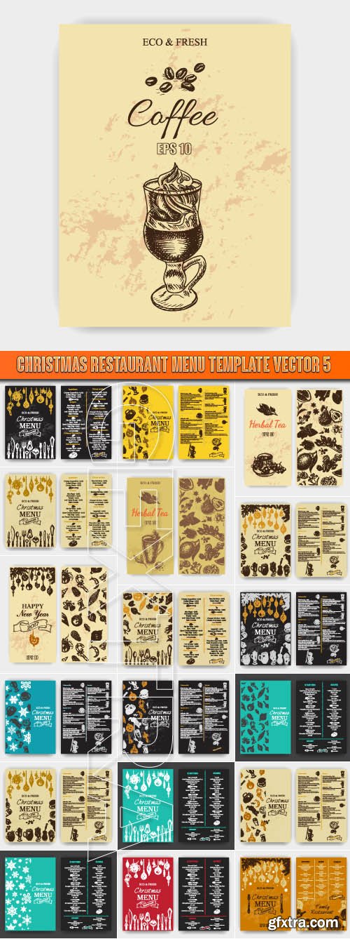 Christmas restaurant menu template vector 5