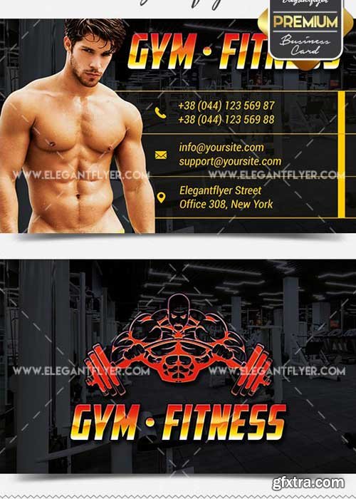 GYM Fitness PSD V1 Business Card Templates