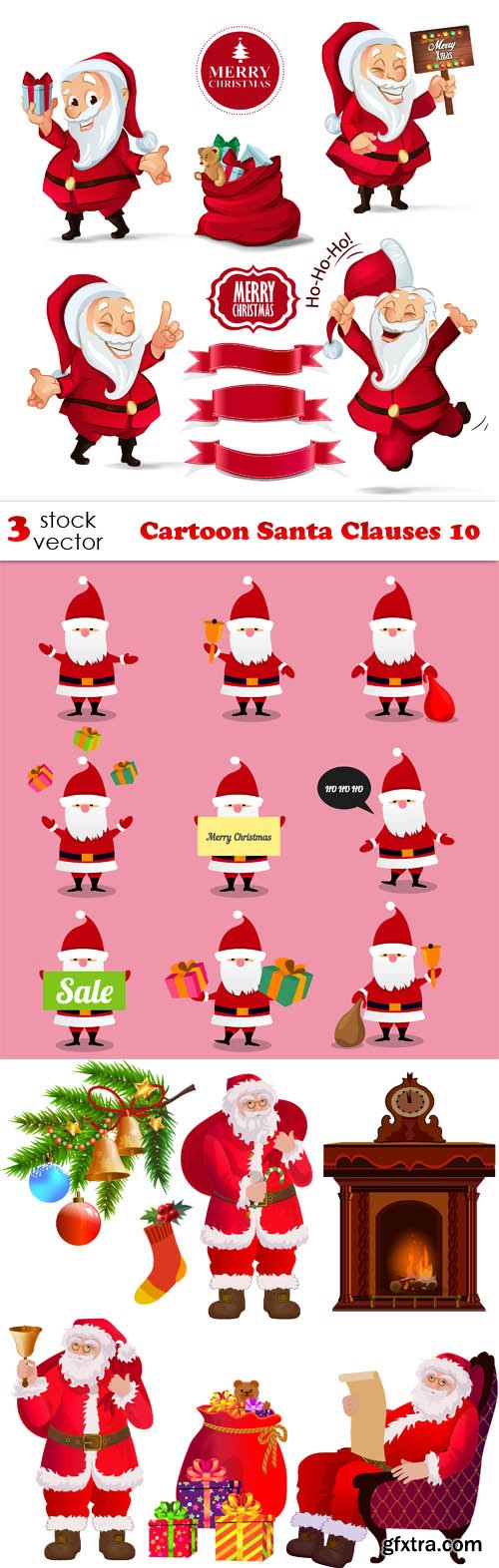 Vectors - Cartoon Santa Clauses 10