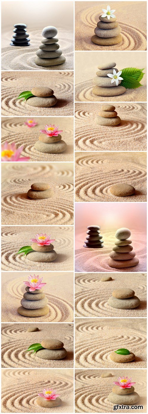 Spa concept & Flower and stones - 16xUHQ JPEG Photo Stock