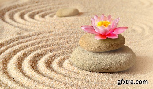 Spa concept & Flower and stones - 16xUHQ JPEG Photo Stock