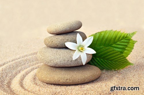 Spa concept & Flower and stones - 16xUHQ JPEG Photo Stock