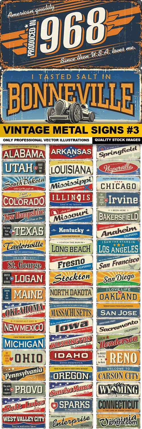 Vintage Metal Signs #3 - 20 Vector