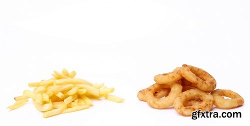 Onion rings and french fries - 19xUHQ JPEG Photo Stock