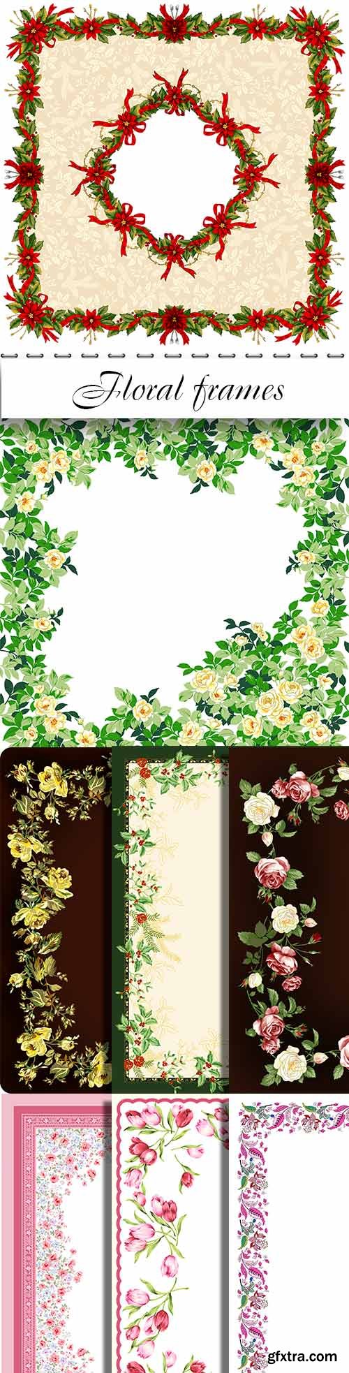 PSD frame flower ornament