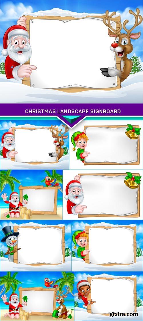 Christmas Landscape Signboard 8X EPS