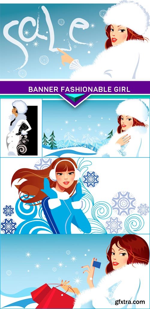 D:Banner fashionable girl 5X EPS