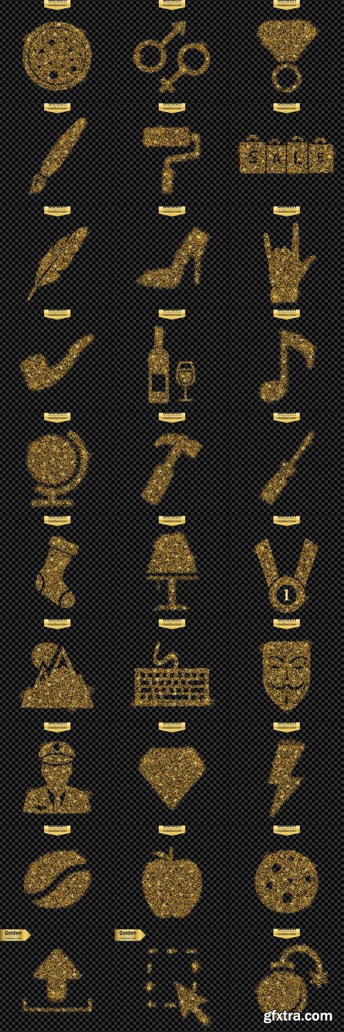 Golden vector icons 3