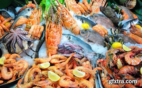 Fresh seafood - 25xUHQ JPEG Photo Stock