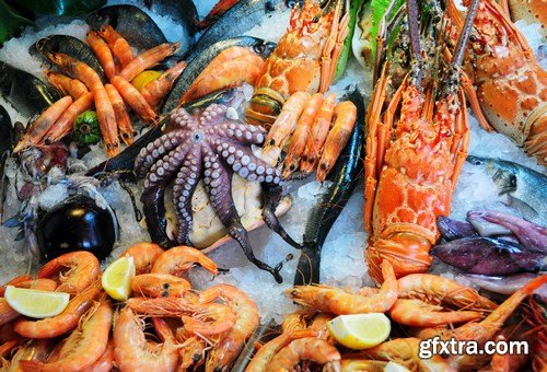 Fresh seafood - 25xUHQ JPEG Photo Stock