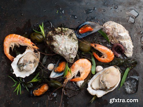 Fresh seafood - 25xUHQ JPEG Photo Stock