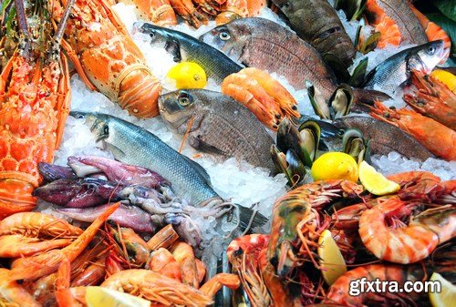 Fresh seafood - 25xUHQ JPEG Photo Stock