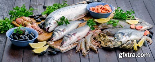 Fresh seafood - 25xUHQ JPEG Photo Stock