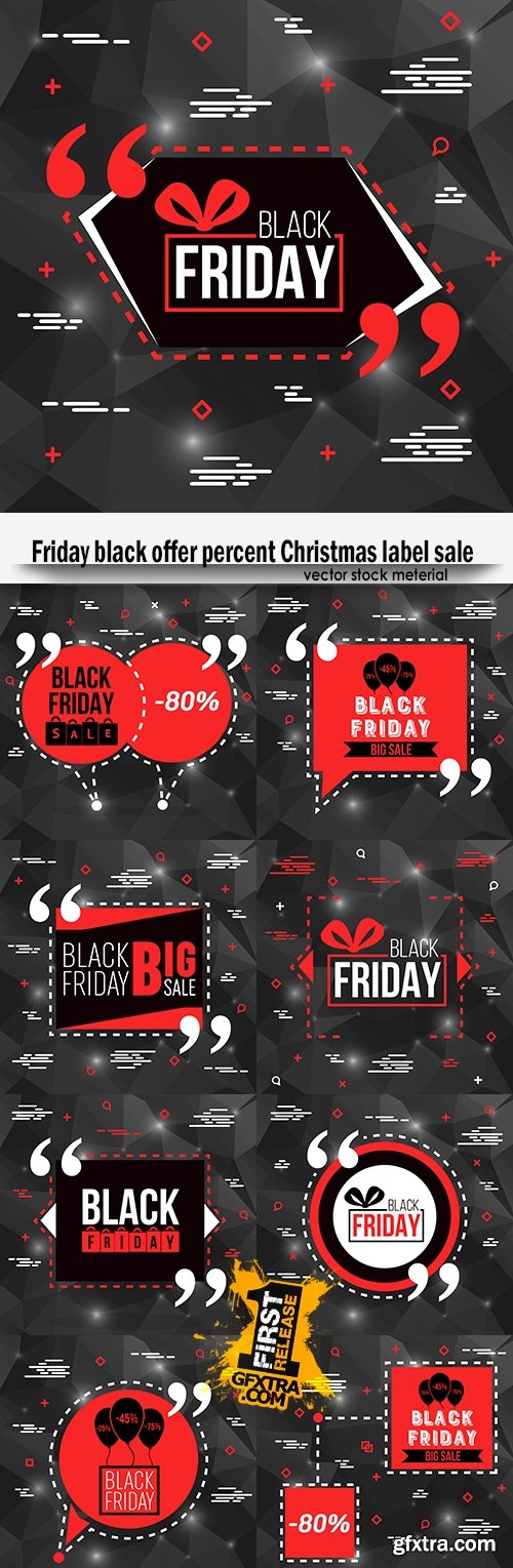 Friday black offer percent Christmas label sale