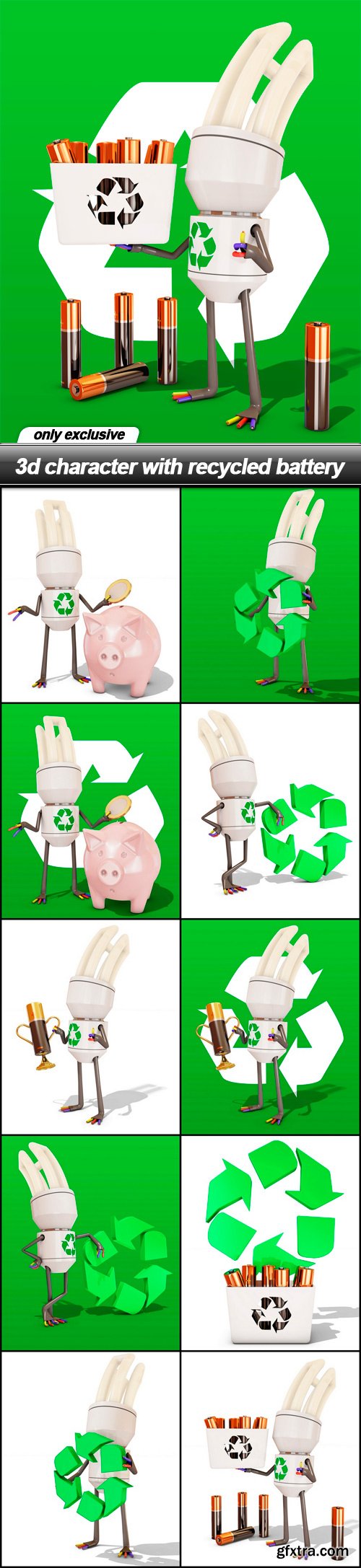 3d character with recycled battery - 11 UHQ JPEG