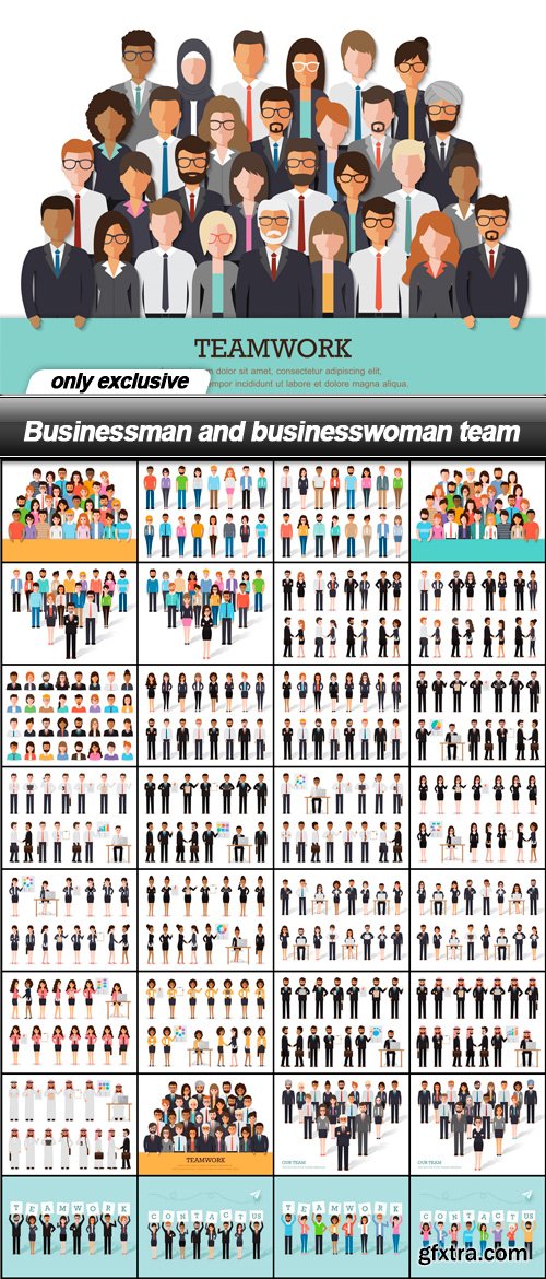 Businessman and businesswoman team - 33 EPS