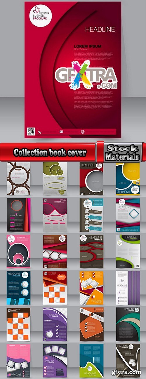 Collection book cover journal notebook flyer card business card banner vector image 28-25 EPS