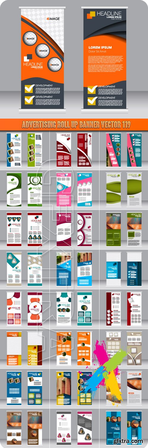 Advertising Roll up banner vector 119