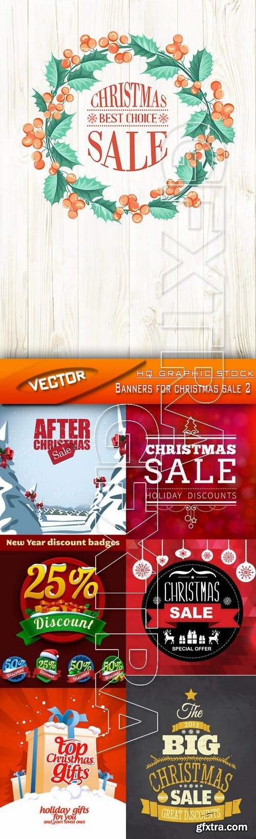 Stock Vector - Banners for christmas sale 2