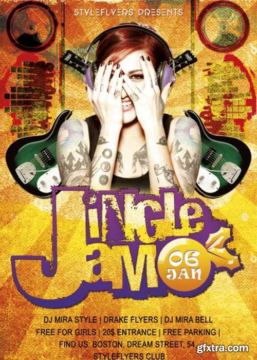 Jingle Jam Party V7 PSD Flyer Template with Facebook Cover