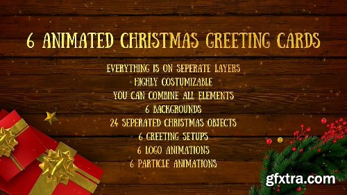 Videohive 6 Christmas Greeting Cards 18855075