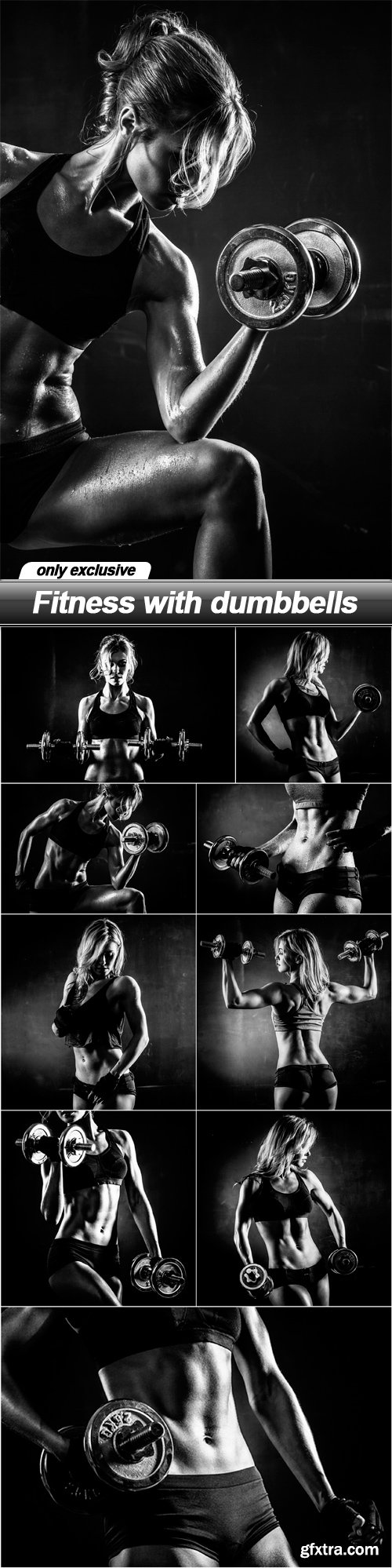 Fitness with dumbbells - 10 UHQ JPEG