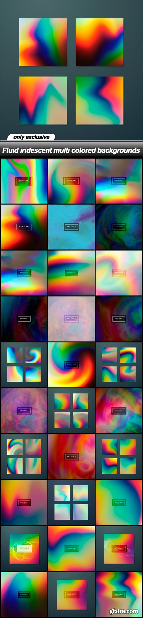 Fluid iridescent multi colored backgrounds - 31 EPS