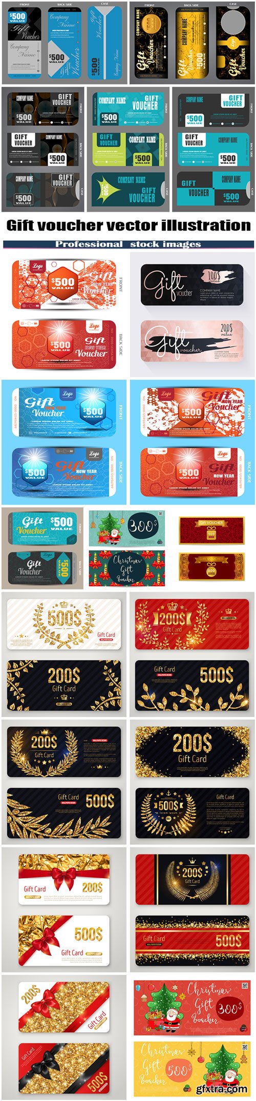 Gift voucher vector illustration