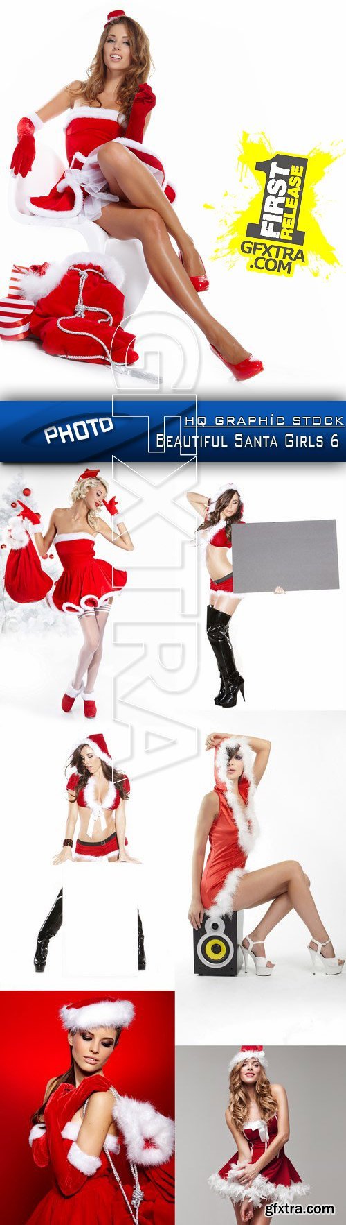 Stock Photo - Beautiful Santa Girls 6