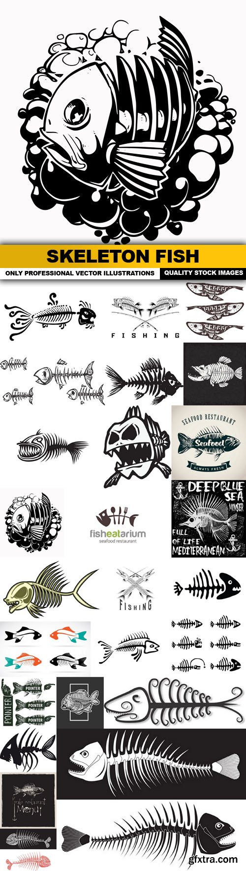 Skeleton Fish Bone Fish - 25 Vector