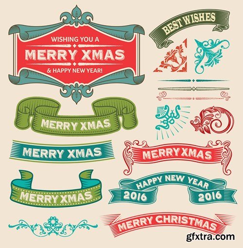 Christmas Labels & Stickers - 25 Vector