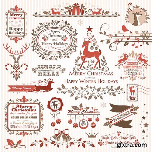 Christmas Labels & Stickers - 25 Vector