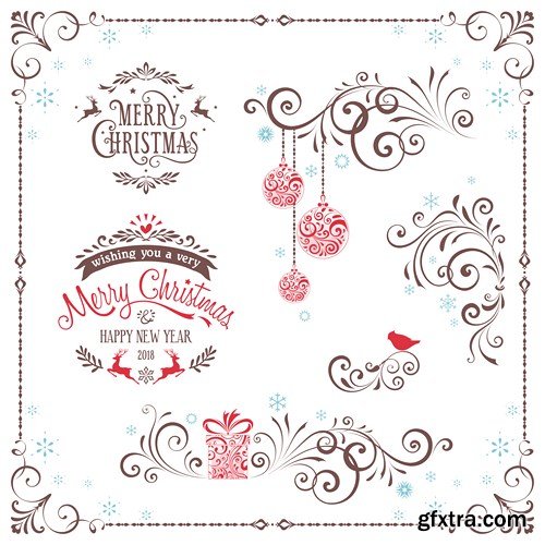 Christmas Labels & Stickers - 25 Vector