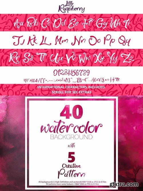 CM - Little Raspberry Typeface+Extras 793276