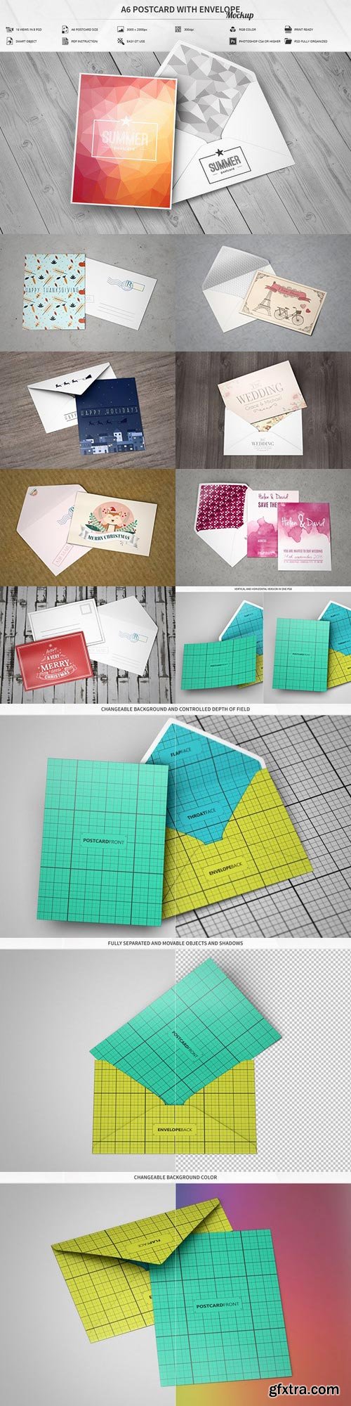 CM - A6 Postcard with Envelope Mockup 1024555