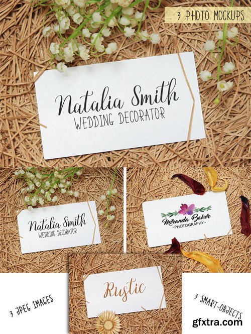 Business Cards Mockups. 3 Stock Photos