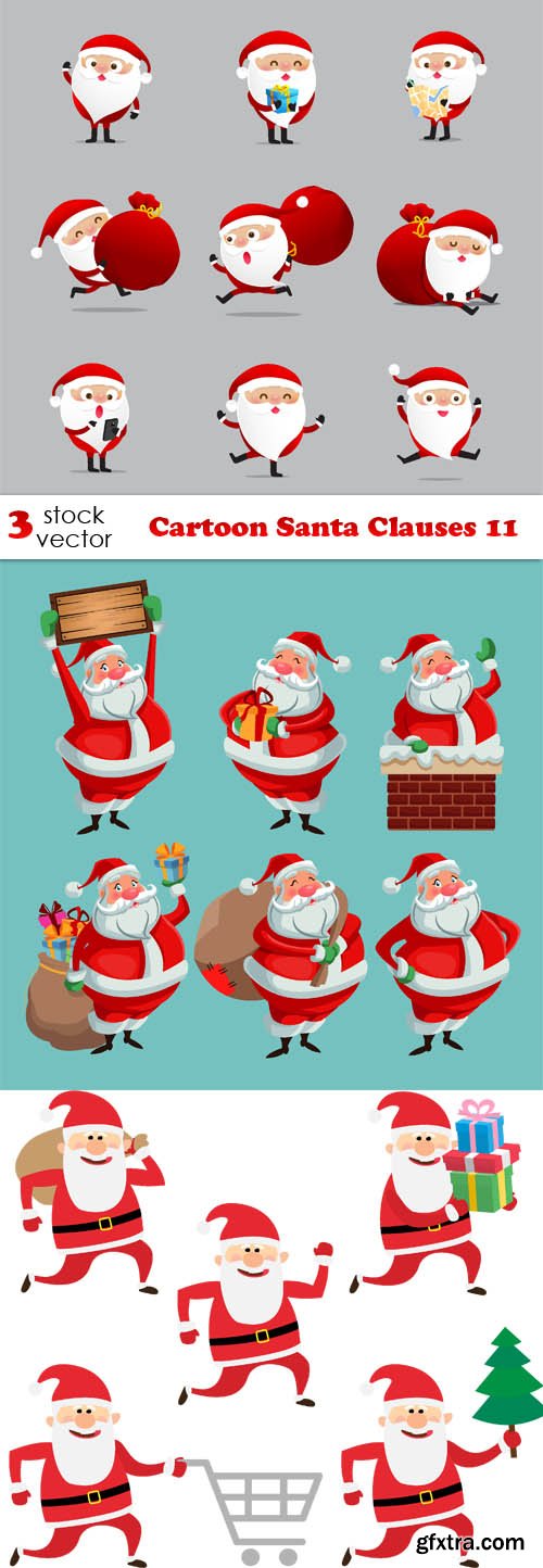 Vectors - Cartoon Santa Clauses 11