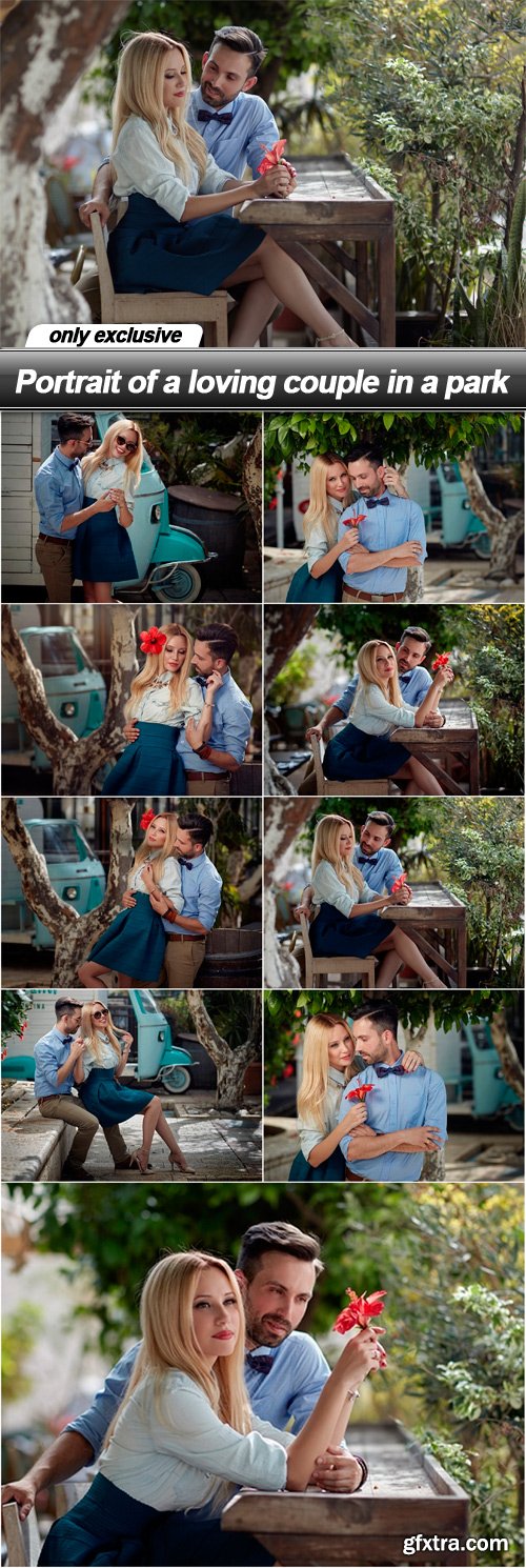 Portrait of a loving couple in a park - 9 UHQ JPEG