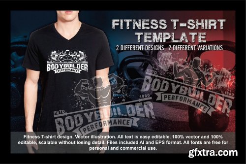 Graphicriver Fitness T-Shirt Template 3 11885365