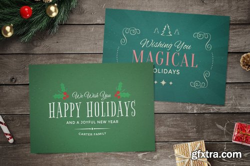 10 Christmas Cards/Backgrounds Set