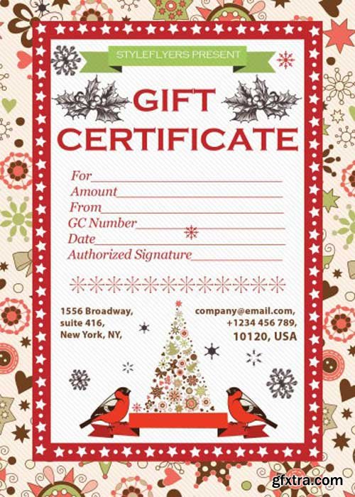 Gift Certificate V2 PSD Flyer Template with Facebook Cover