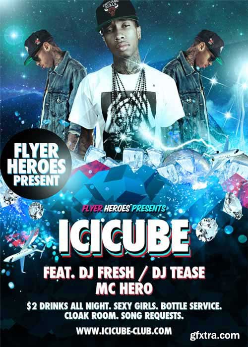 Icy Cube Hip Hop V5 Flyer Template