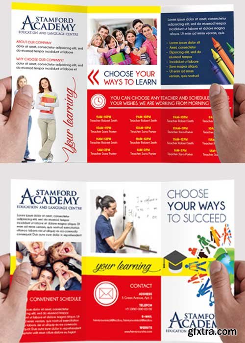 Languages Course V1 Tri-Fold PSD Template