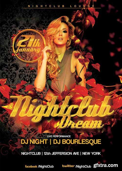 Red Nightclub Party V4 Flyer Template