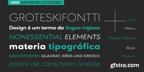 URW Geometric Extended Font Family 20 Fonts