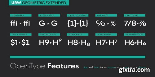 URW Geometric Extended Font Family 20 Fonts