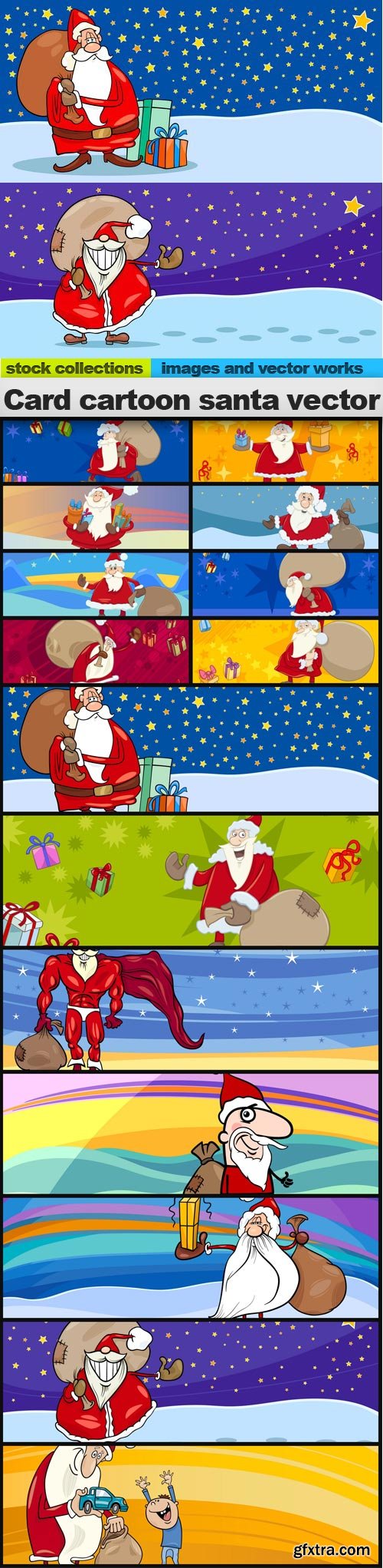 Card cartoon santa vector, 15 x EPS